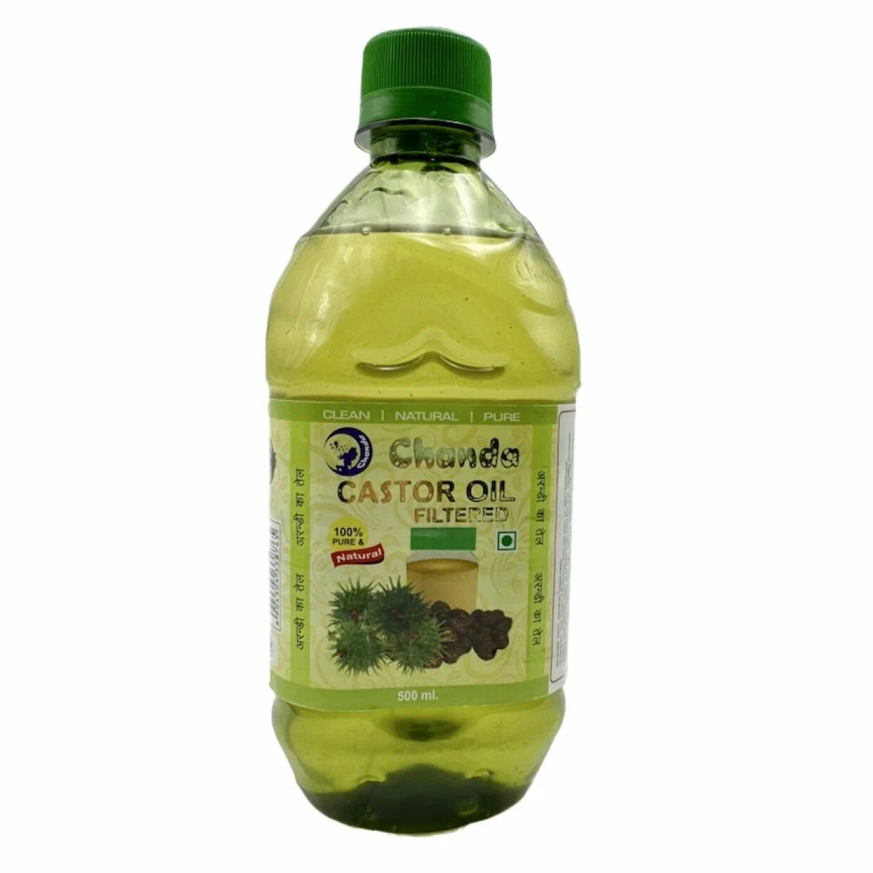 CASTOR OIL 100% Pure FILTERED, Chanda (КАСТОРОВОЕ МАСЛО 100% чистое фильтрованное, Чанда), 500 мл. - СРОК ГОДНОСТИ ДО 31 ОКТЯБРЯ 2026 ГОДА