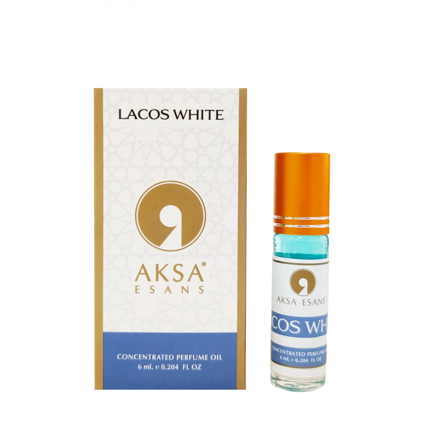LAСOS WHITE Concentrated Perfume Oil, Aksa Esans (ЛАКОС УАЙТ турецкие роликовые масляные духи, Акса Эсанс), 6 мл.