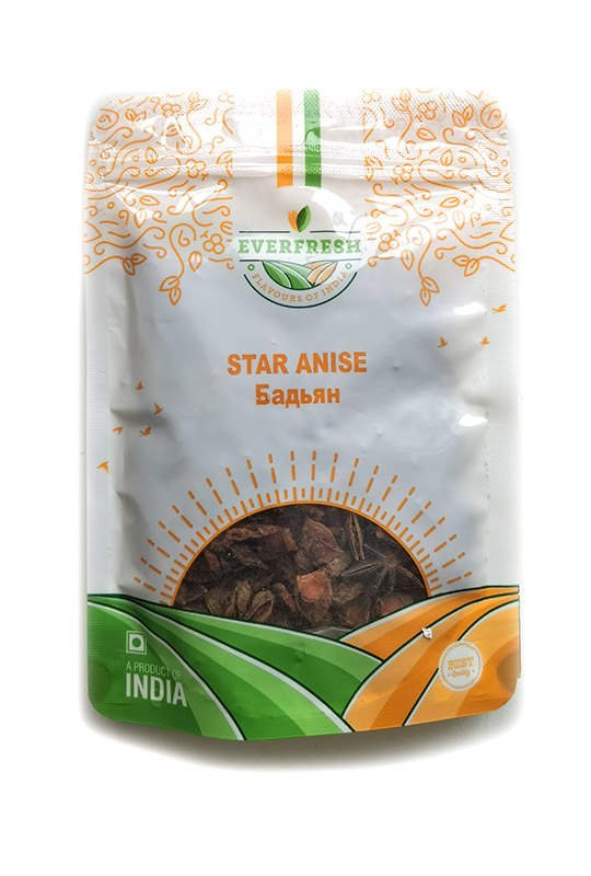 STAR ANISE, Everfresh (БАДЬЯН, Эверфреш), 50 г. - СРОК ГОДНОСТИ ДО 28 НОЯБРЯ 2024 ГОДА