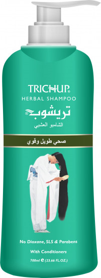 TRICHUP Herbal Shampoo HEALTHY, LONG & STRONG, Vasu (ТРИЧУП (ТРИЧАП) Травяной шампунь-кондиционер ЗДОРОВЫЕ, ДЛИННЫЕ И СИЛЬНЫЕ, Васу), с дозатором, 700 мл.
