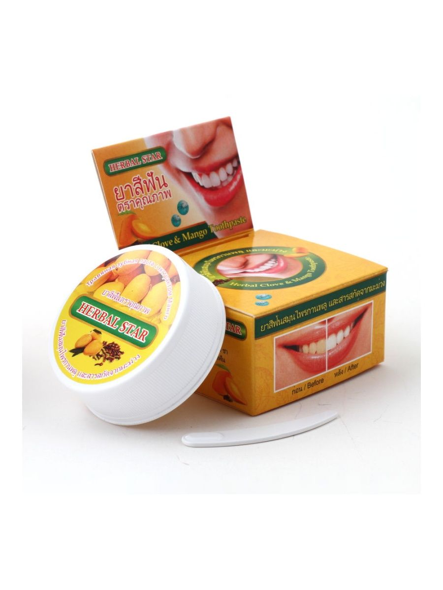 Herbal CLOVE & MANGO Toothpaste, Herbal Star (Зубная паста с гвоздикой и манго), шайба, 30 г.