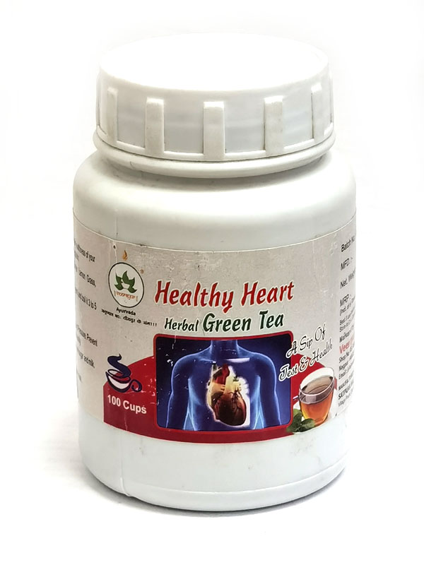 HEALTHY HEART Herbal Green Tea, Veer Ayur (ЗДОРОВОЕ СЕРДЦЕ травяной зелёный чай, Вир Аюр), 100 г.