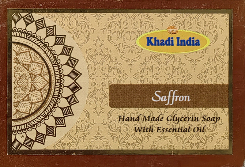 SAFFRON, Khadi India (ШАФРАН глицериновое мыло ручной работы, Кхади Индия), 100 г.