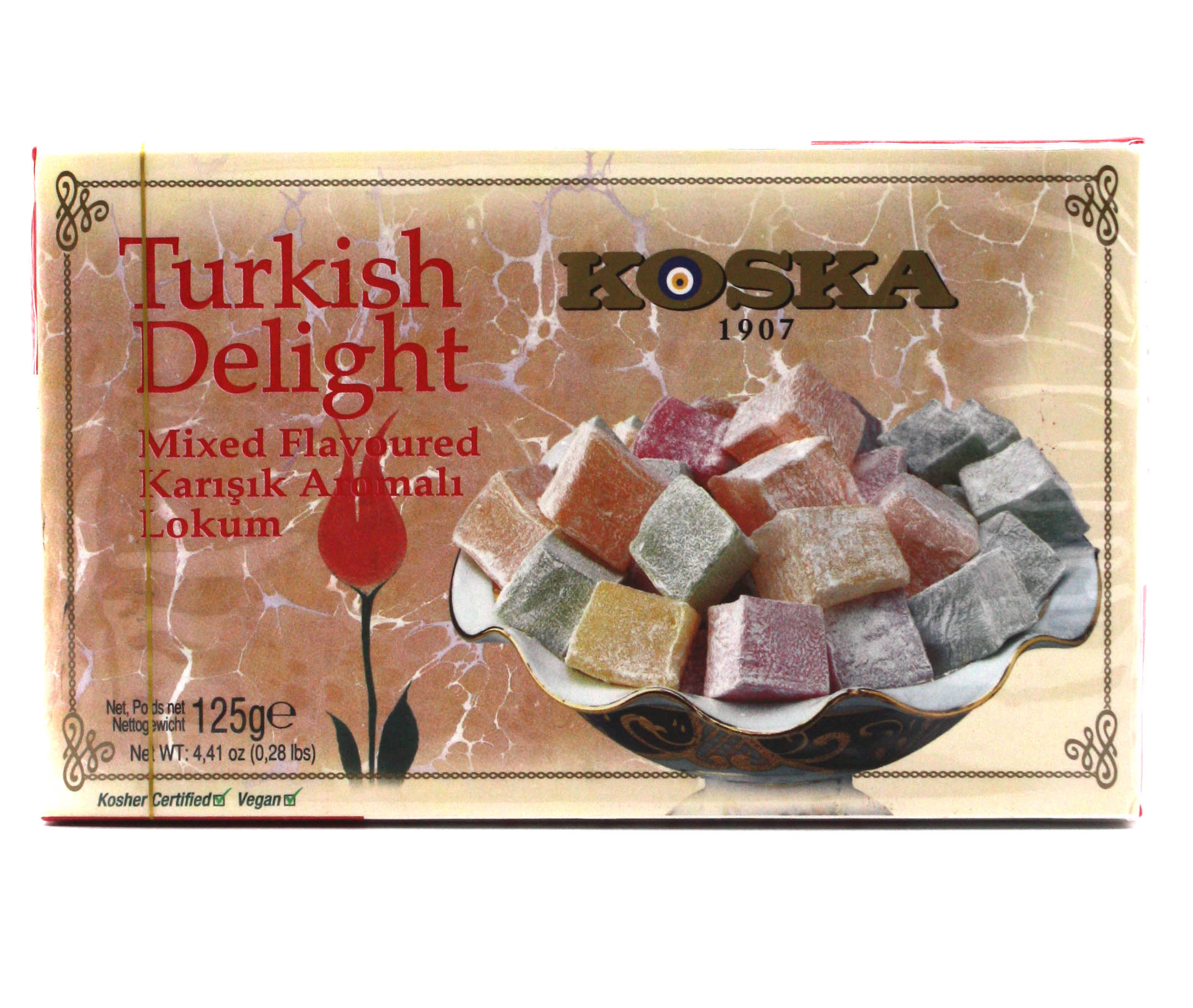 Turkish Delight MIXED Flavoured, KOSKA (Рахат Лукум АССОРТИ), 125 г.