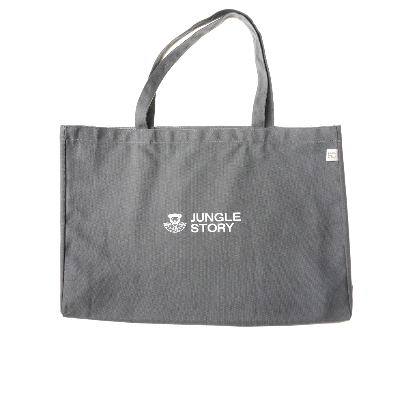 Cotton Tote Bag, Jungle Story (СЕРАЯ Хлопковая сумка шоппер с устойчивым дном), 1 шт.