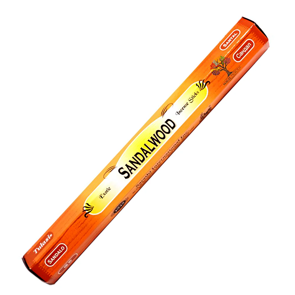 Tulasi SANDALWOOD Exotic Incense Sticks, Sarathi (Туласи благовония САНДАЛОВОЕ ДЕРЕВО, Саратхи), уп. 20 палочек.