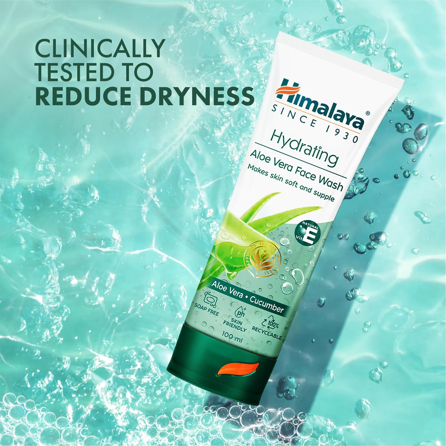 Hydrating Aloe Vera FACE WASH, Himalaya (Увлажняющий гель для умывания С АЛОЭ (алое) ВЕРА и Огурцом, Хималайя), 100 мл.