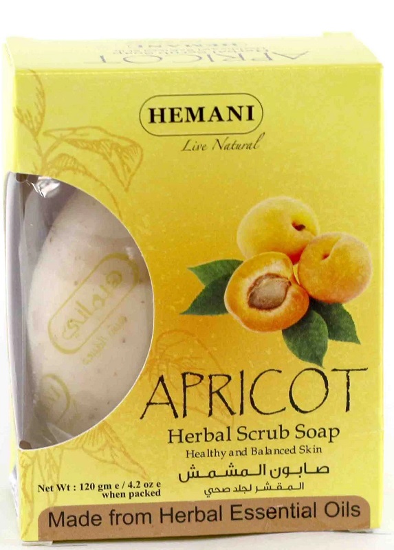 APRICOT Herbal Scrub Soap, Hemani (АБРИКОС травяное мыло-скраб, Хемани), 120 г.