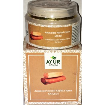 Ayurvedic Herbal Cream SANDAL, Ayur Ganga (Аюрведический хербал крем САНДАЛ), 30 г.