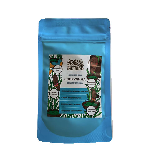 SPIRULINA face mask, Indibird (СПИРУЛИНА маска для лица, Индибёрд), 50 г.