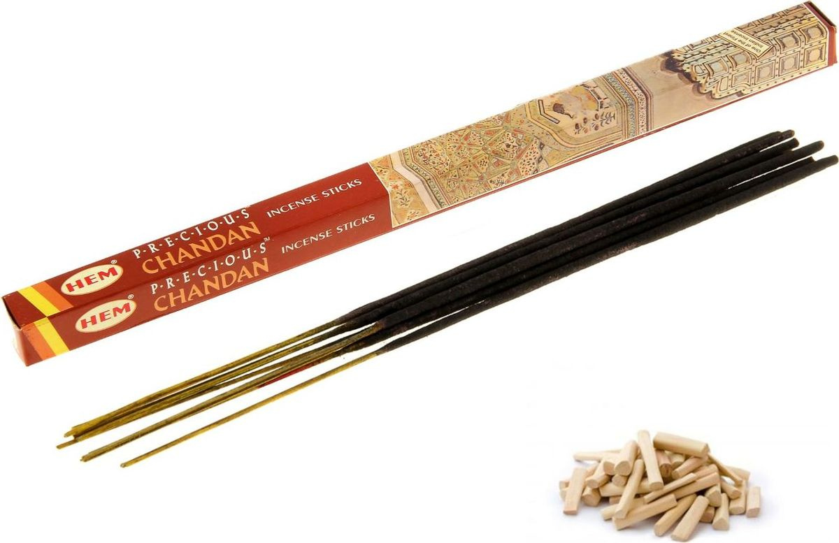 Hem Incense Sticks PRECIOUS CHANDAN (Благовония ДРАГОЦЕННЫЙ САНДАЛ, Хем), уп. 8 палочек.