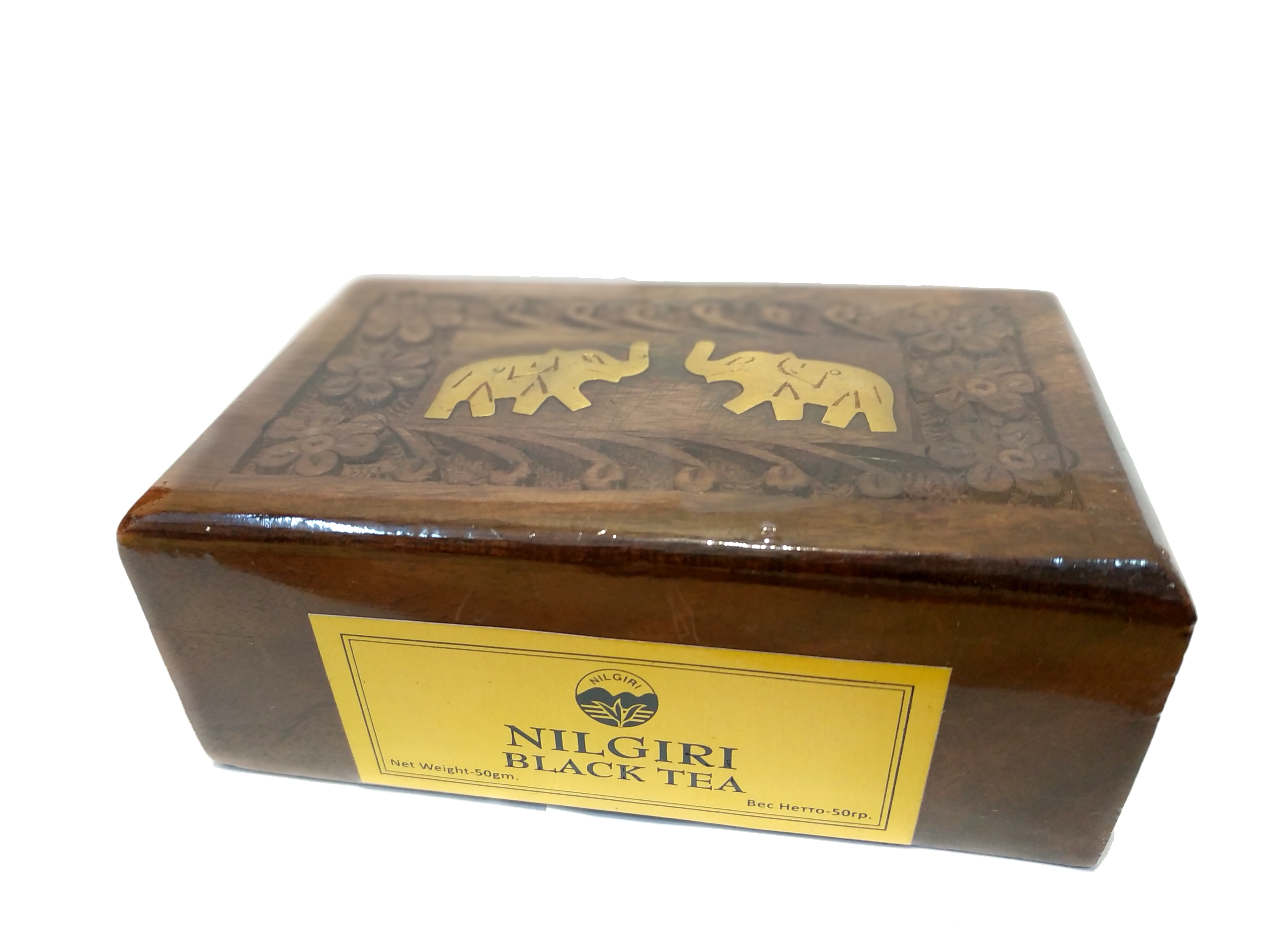 NILGIRI Black Tea Bharat Bazaar (Подарочный набор чая НИЛГИРИ Черный в Деревянной коробке, Бхарат Базар), 50 г.