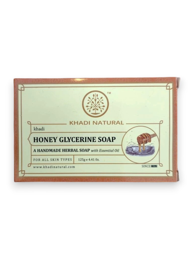 HONEY Glycerine Soap Khadi (Глицериновое мыло ручной работы МЕД, Кхади), в коробочке 125 г.