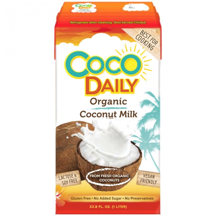 COCO DAILY Organic Coconut Milk (ОРГАНИЧЕСКОЕ КОКОСОВОЕ МОЛОКО, жирность 17-19%), 1 литр.