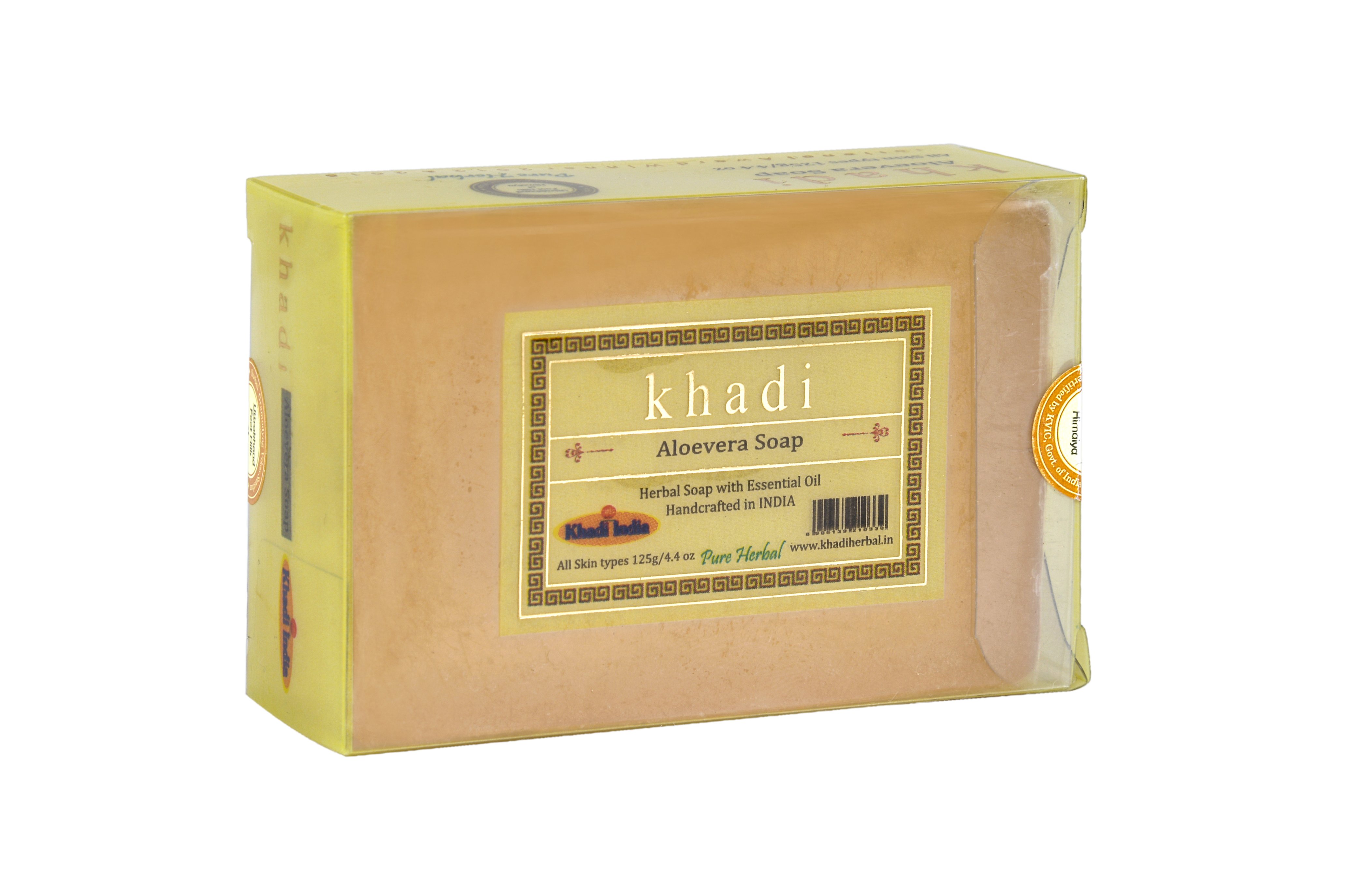 Khadi ALOEVERA SOAP, Khadi India (АЛОЭ ВЕРА МЫЛО ручной работы с эфирными маслами, Кхади Индия), 125 г.