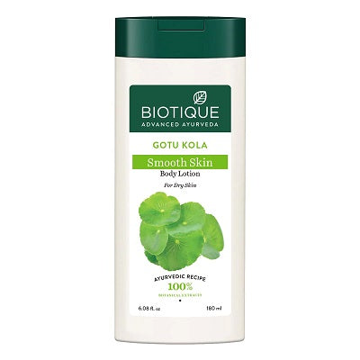 GOTU KOLA Smooth Skin Body Lotion, Biotique (Разглаживающий лосьон для тела ГОТУ КОЛА, для сухой и обезвоженной кожи, Биотик), 180 мл.