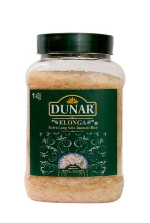 Dunar ELONGA Extra Long Sella Basmati Rice (Дунар ЭЛОНГА экстра длиннозёрный рис басмати, шлифованный ПРОПАРЕННЫЙ), банка, 1 кг.