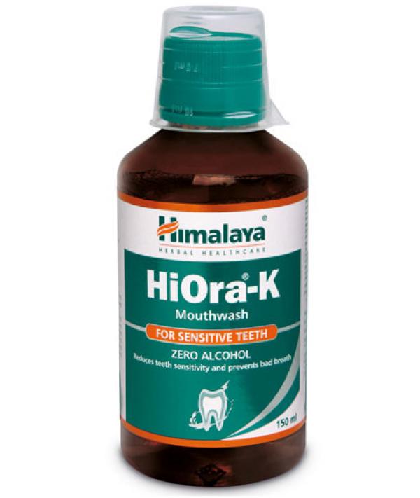 HIORA-K MOUTHWASH For Sensitive Teeth, Himalaya (Ополаскиватель для полости рта ХИОРА-К, для чувствительных зубов, Хималая), 150 мл.