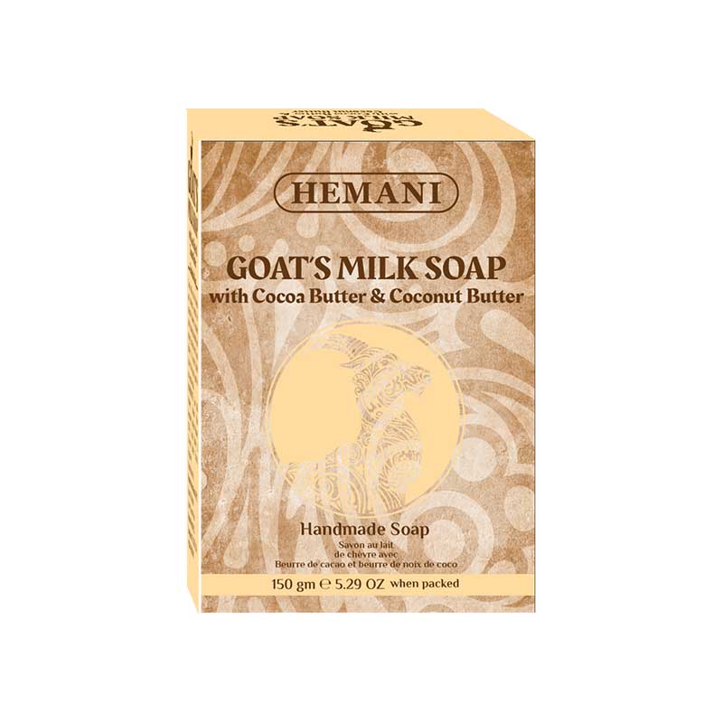 GOAT MILK SOAP With Cocoa Butter & Coconut Butter, Hemani (Мыло Козье Молоко с Маслами Какао и Кокоса, Хемани), 150 г.