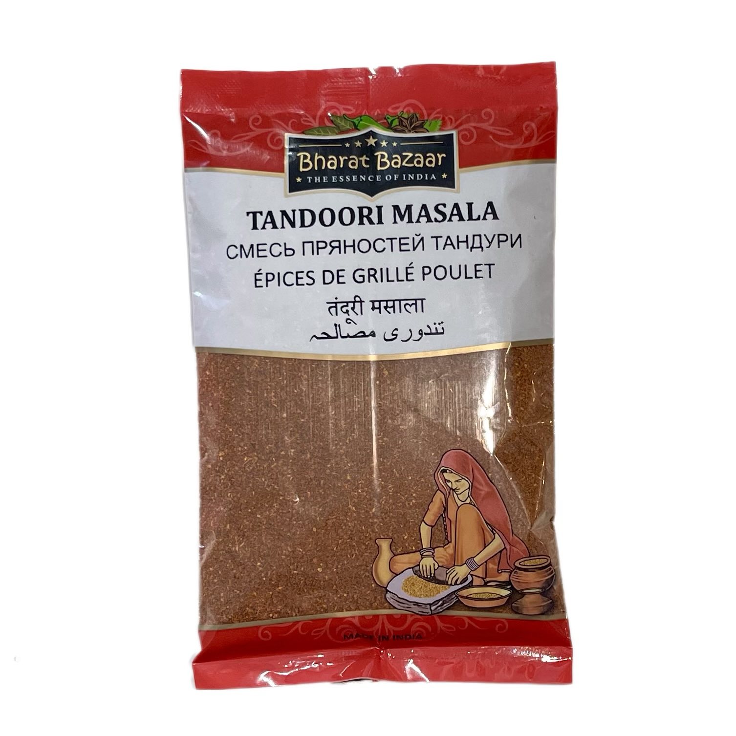 TANDOORI MASALA, Bharat Bazaar (ТАНДУРИ МАСАЛА, смесь пряностей для шашлыка  и барбекю, Бхарат Базар), 100 г.