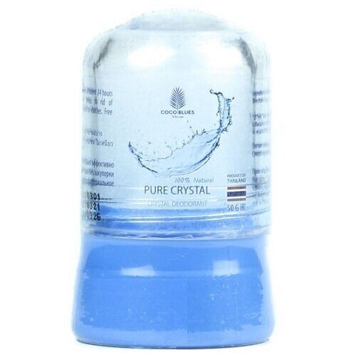 PURE CRYSTAL 100% Natural Deodorant, Coco Blues (ЧИСТЫЙ КРИСТАЛЛ, 100% натуральный алунитовый дезодорант, Коко Блю), 50 г.