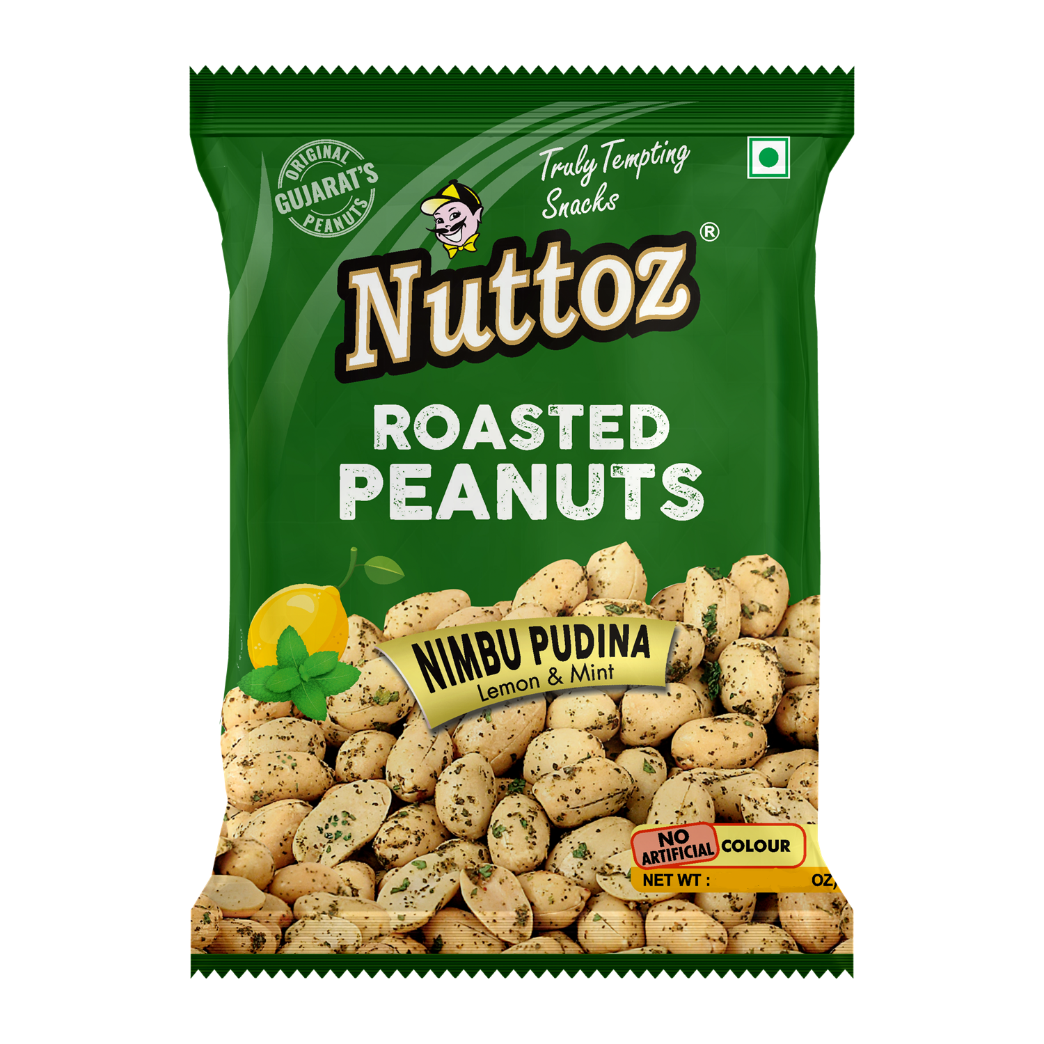 Roasted Peanuts NIMBU PUDINA, Nuttoz (Жареный арахис НИМБУ ПУДИНА лимон и мята, Наттоз), 25 г.