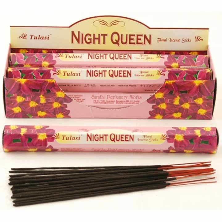 Tulasi NIGHT QUEEN Floral Incense Sticks, Sarathi (Туласи благовония НОЧНАЯ КОРОЛЕВА, Саратхи), уп. 20 палочек.