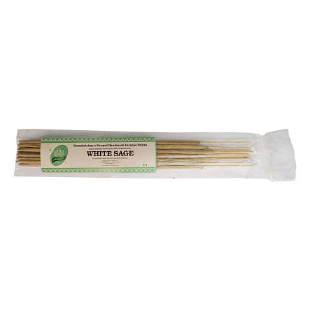 WHITE SAGE Ramakrishna's Natural Handmade Incense Sticks (БЕЛЫЙ ШАЛФЕЙ натуральные благовония ручной работы, Рамакришна), 20 г.