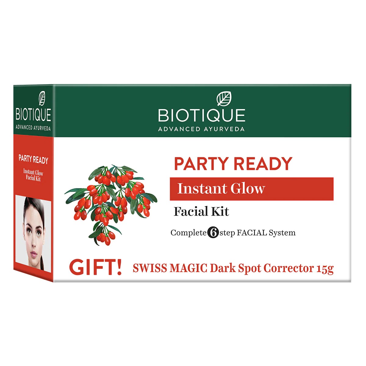 PARTY READY Instant Glow Facial Kit, Biotique (Набор для всех типов кожи ГОТОВА ДЛЯ ВЕЧЕРИНКИ, Биотик), 65 г.