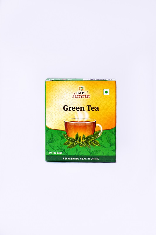 GREEN TEA, BAPS Amruth (ЗЕЛЁНЫЙ ЧАЙ, БАПС Амрут), 10 чайных пакетиков.