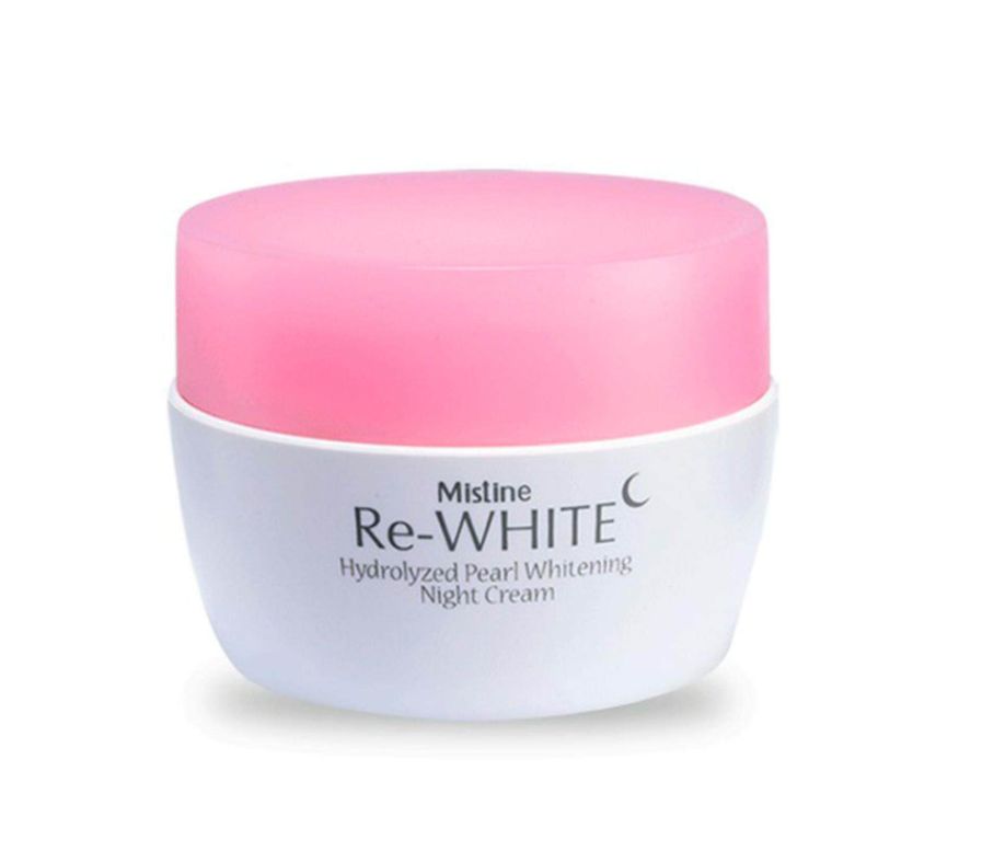 Re-WHITE Hydrolyzed Pearl Whitening NIGHT CREAM, Mistine (НОЧНОЙ ОТБЕЛИВАЮЩИЙ крем с гидролизованным жемчугом, Мистин), 30 г.