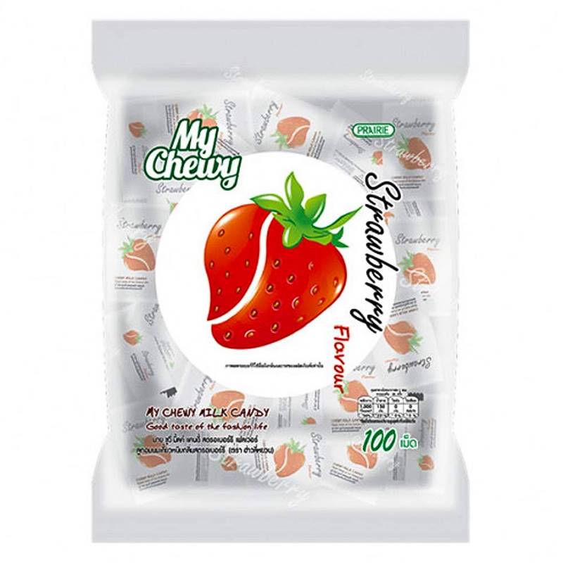 My Chewy Milk Candy STRAWBERRY Flavour, Prairie (Молочные ириски с желейной начинкой со вкусом КЛУБНИКИ), 360 г.