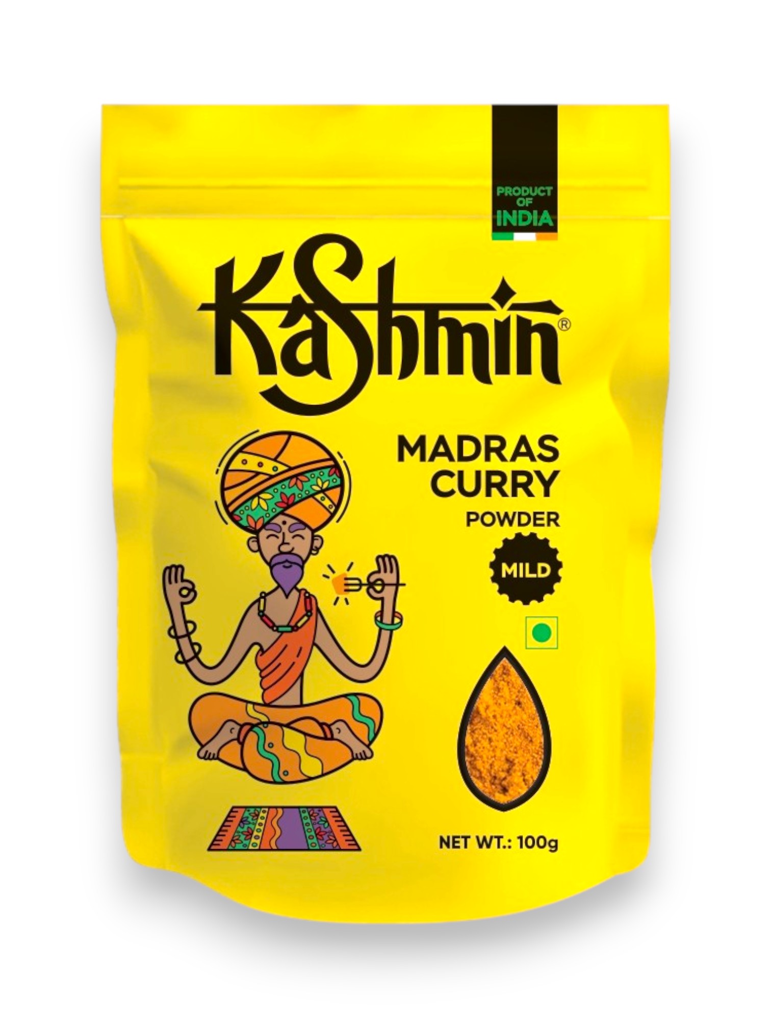 MADRAS CURRY Powder MILD, Kashmin (МАДРАС КАРРИ молотая НЕ ОСТРАЯ, Кашмин), 100 г.