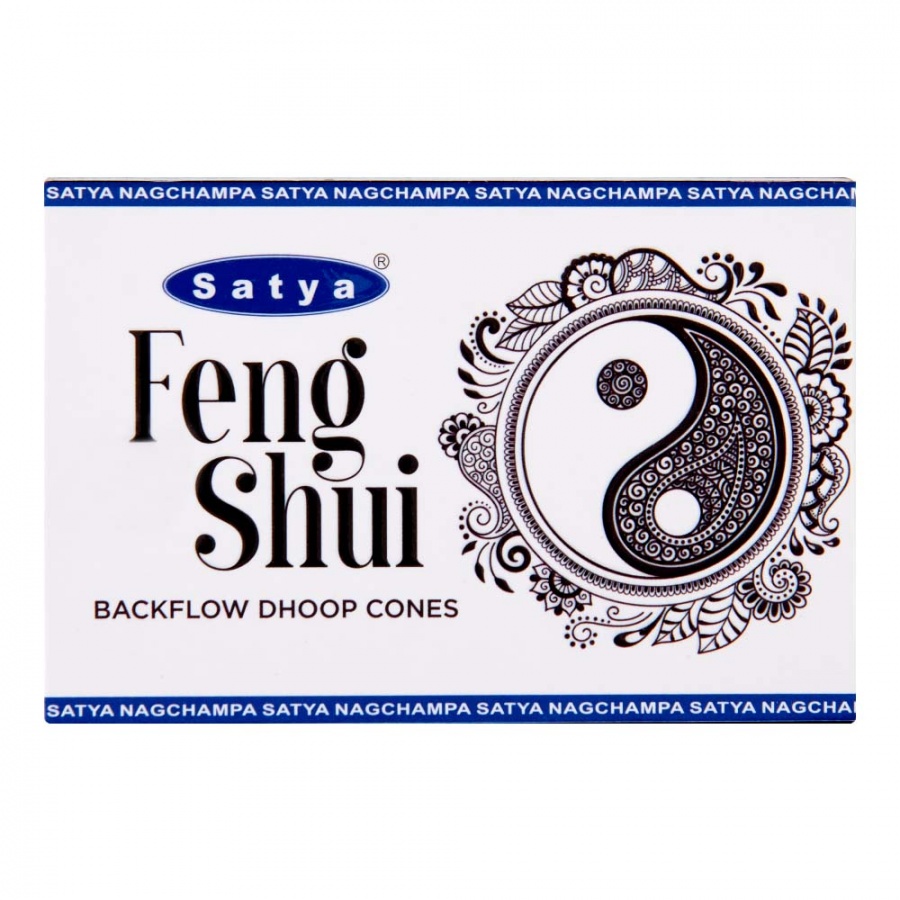 FENG SHUI Backflow Dhoop Cones, Satya (ФЭН ШУЙ благовония конусы стелющийся дым, Сатья), уп. 10 конусов.