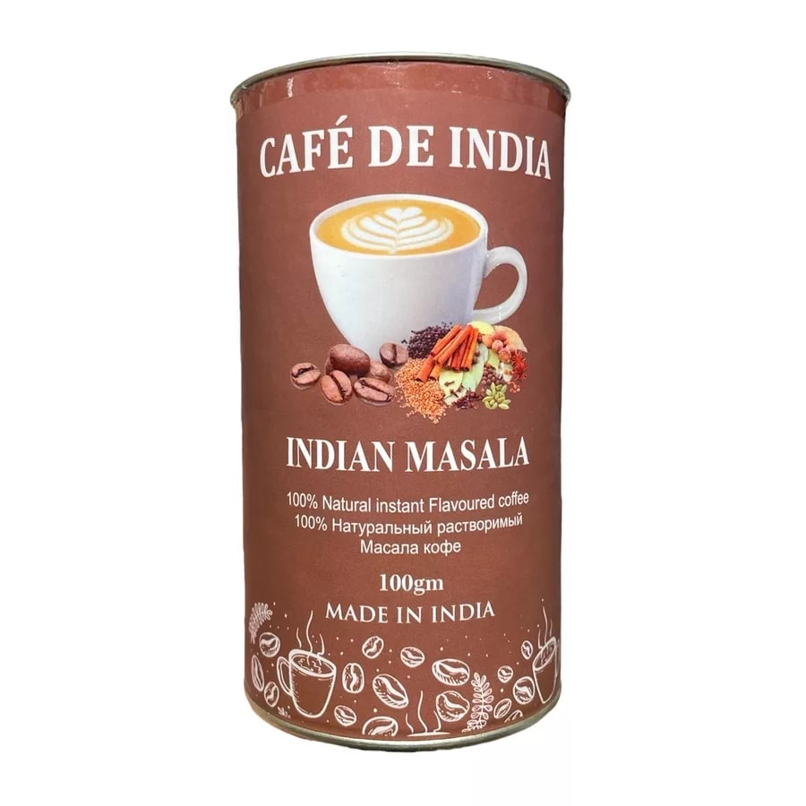 Cafe De India INDIAN MASALA, Bharat Bazaar (100% Натуральный растворимый кофе СО ВКУСОМ ИНДИЙСКАЯ МАСАЛА, Бхарат Базаар), 100 г.