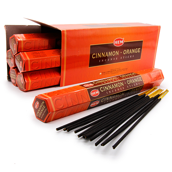 Hem Incense Sticks CINNAMON-ORANGE (Благовония КОРИЦА и АПЕЛЬСИН, Хем), уп. 20 палочек.