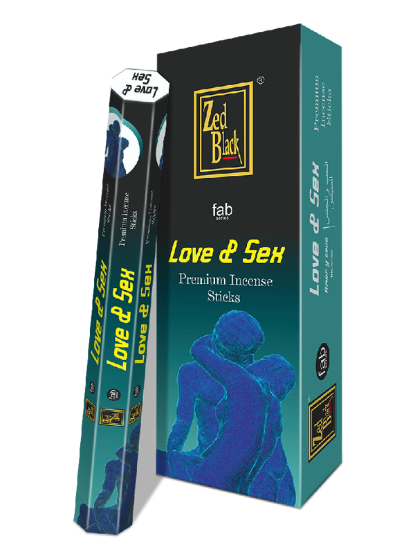 LOVE & SEX fab series Premium Incense Sticks, Zed Black (ЛЮБОВЬ И СЕКС премиум благовония палочки, Зед Блэк), уп. 20 палочек.