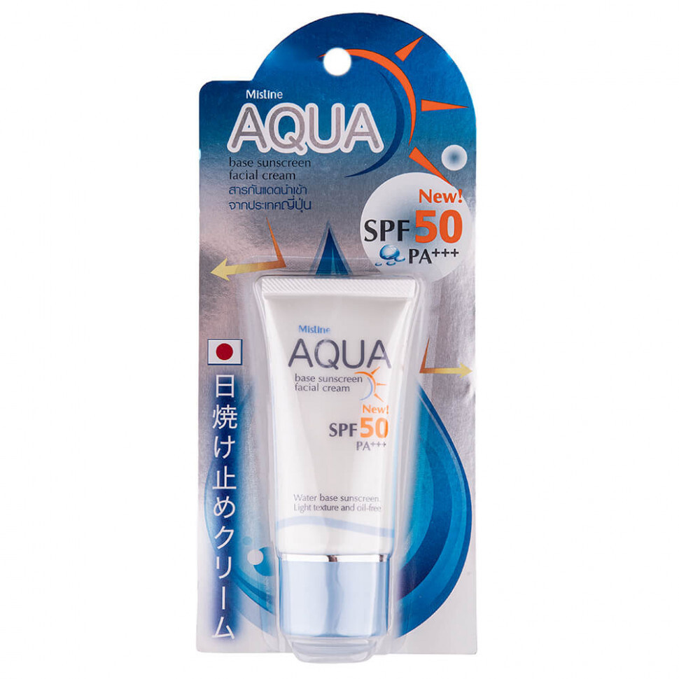 AQUA Base Sunscreen Facial Cream SPF 50 PA+++, Mistine (СОЛНЦЕЗАЩИТНЫЙ Крем для лица на водной основе, Мистин), 20 мл. - СРОК ГОДНОСТИ ДО 10 МАЯ 2024 ГОДА