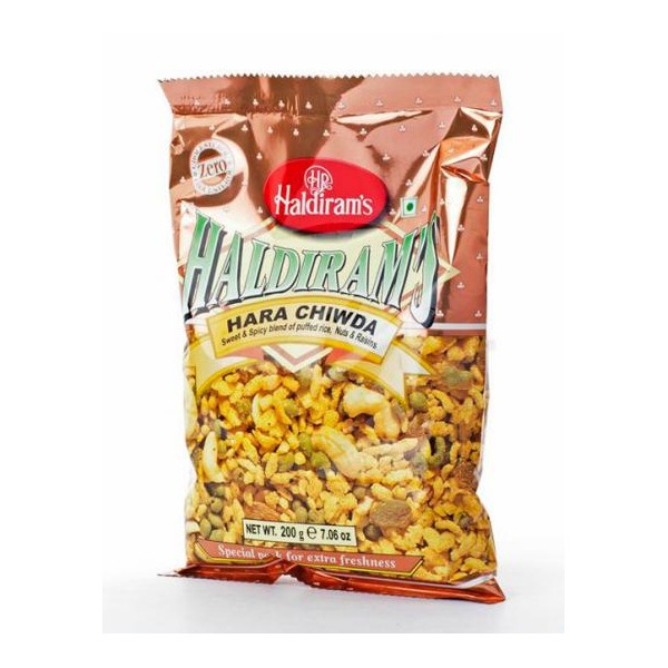 HARA CHIWDA, Haldiram’s (ХАРА ЧИВДА Сладко-пряная смесь воздушного риса, орехов и изюма, Халдирамс), 200 г.