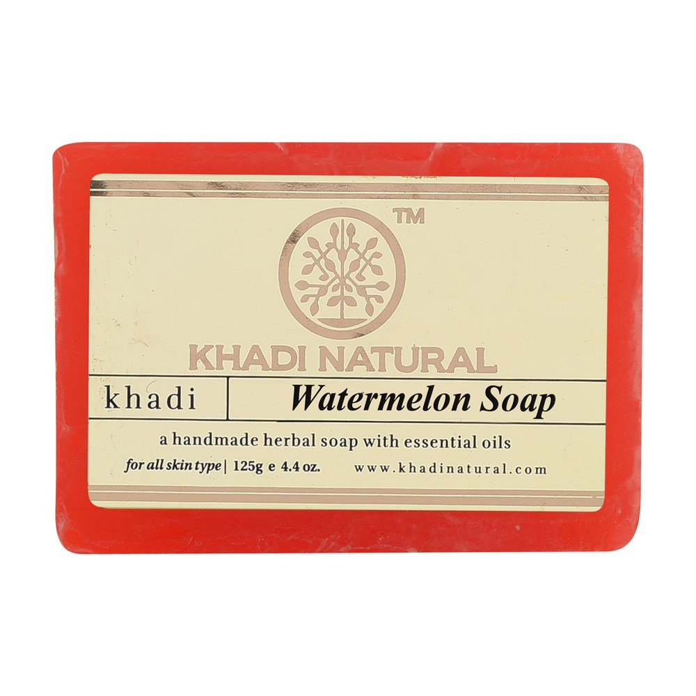 WATERMELON Handmade Herbal Soap With Essential Oils, Khadi Natural (АРБУЗ Мыло ручной работы с эфирными маслами, Кхади), 125 г.