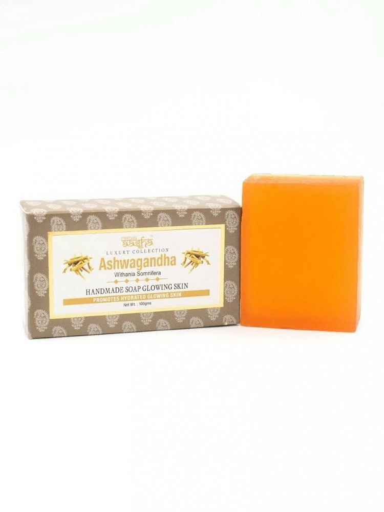 ASHWAGANDHA Handmade Soap Glowing Skin, Aasha Herbals (АШВАГАНДА мыло ручной работы для сияния кожи, Ааша Хербалс), 100 г. - СРОК ГОДНОСТИ ДО 31 АВГУСТА 2024 ГОДА