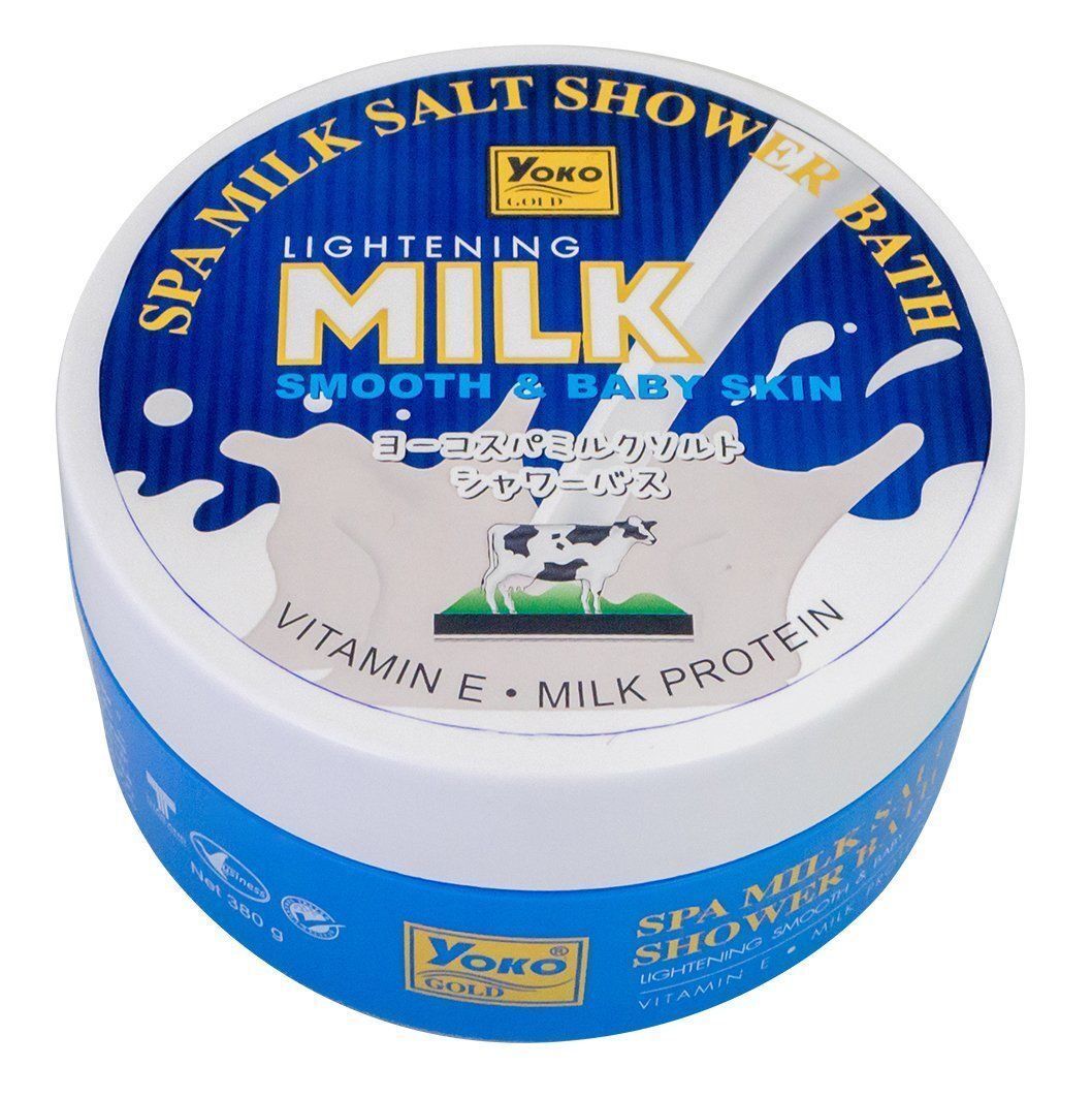 LIGHTENING MILK Spa Milk Salt Shower Bath, Yoko Gold (Солевой СПА-Скраб для тела ОТБЕЛИВАЮЩЕЕ МОЛОЧКО, Йоко), 380 г.
