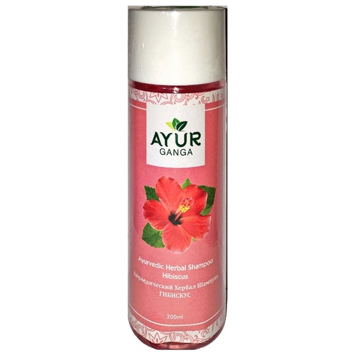 Ayurvedic Herbal Shampoo HIBISCUS, Ayur Ganga (Аюрведический хербал шампунь ГИБИСКУС), 200 мл.