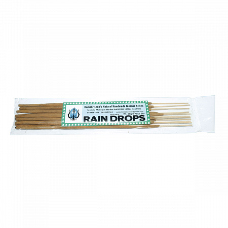 RAIN DROPS Ramakrishna's Natural Handmade Incense Sticks (КАПЛИ ДОЖДЯ натуральные благовония ручной работы, Рамакришна), 20 г.