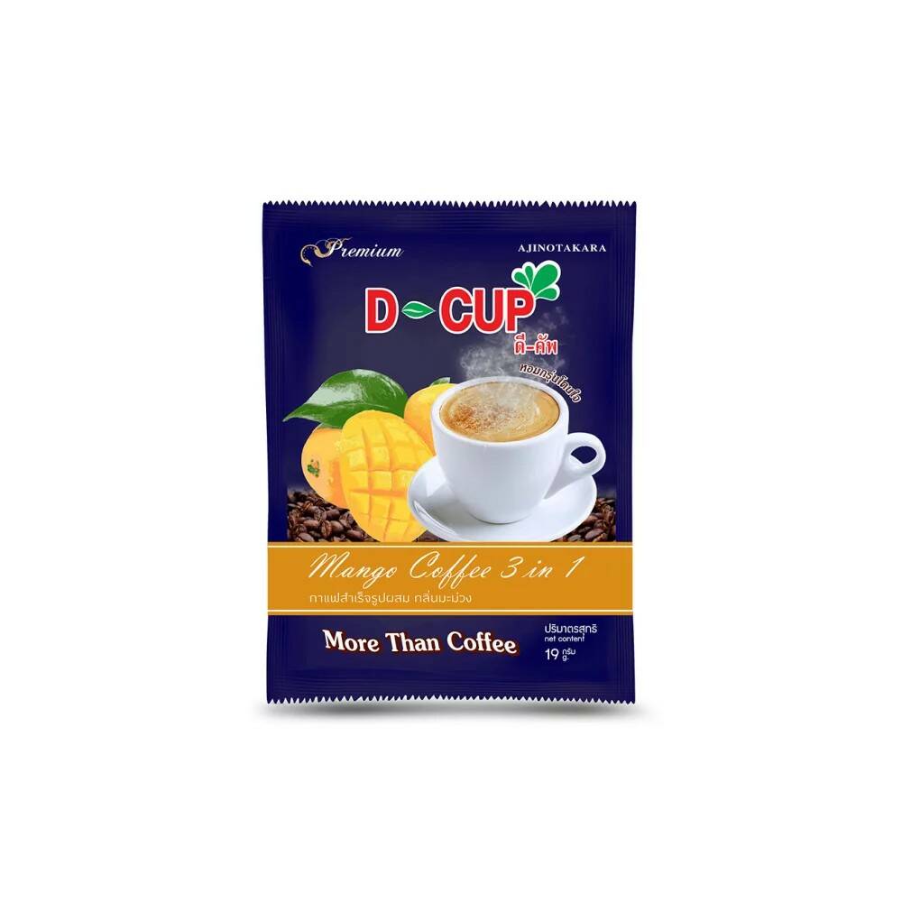 D-Cup MANGO COFFEE 3 in 1 (Растворимый кофе 3 в 1 со вкусом МАНГО), 19 г.
