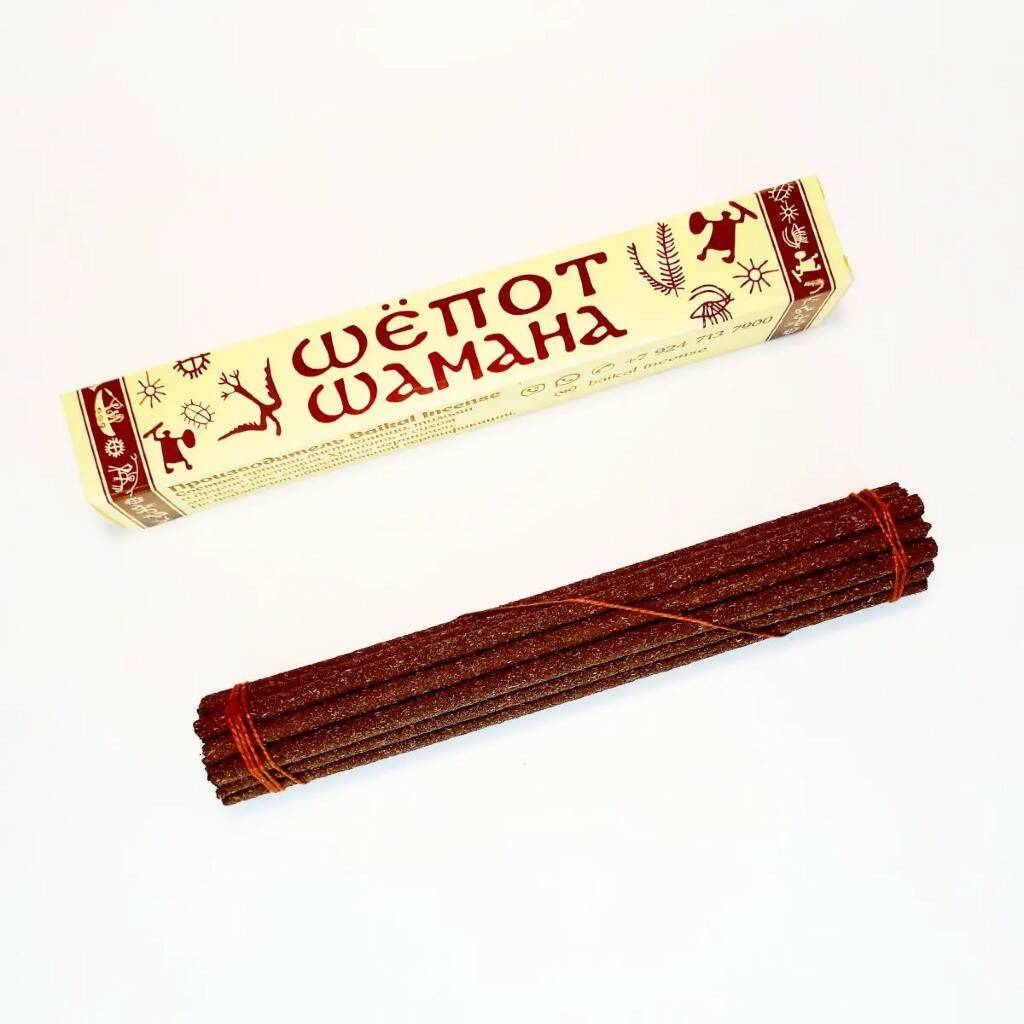 ШЁПОТ ШАМАНА безосновные благовония палочки, Baikal Incense, 1 уп. (19 палочек)