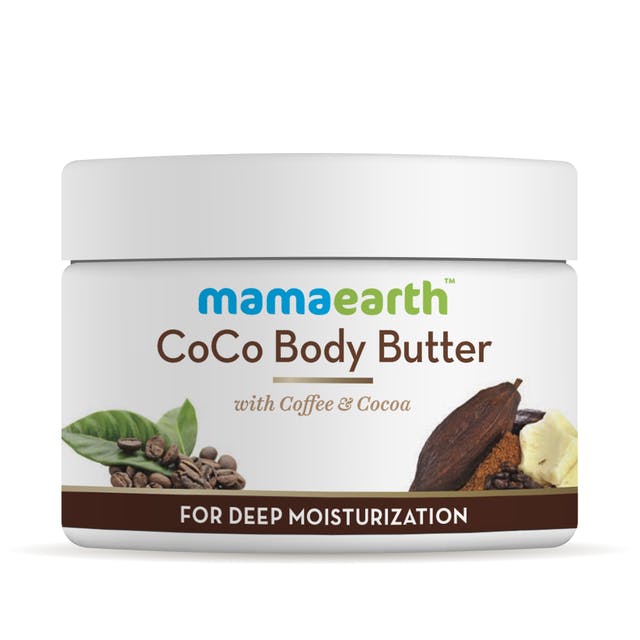 COCO BODY BUTTER with Coffee & Cocoa, Mamaearth (Крем-масло для тела с маслом какао и экстрактом кофе для глубокого увлажнения), 200 г.