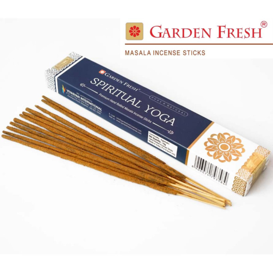 SPIRITUAL YOGA Premium Hand Rolled Masala Incense Sticks, Garden Fresh (ДУХОВНАЯ ЙОГА премиальные масала благовония ручного изготовления, Гарден Фреш), уп. 15 г.