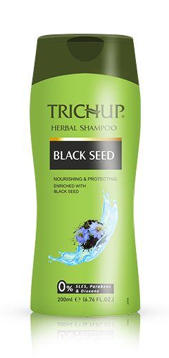 Trichup Herbal Shampoo BLACK SEED, Vasu (Тричуп Травяной шампунь ЧЕРНЫЕ СЕМЕНА, Питание и защита, Васу), 200 мл.