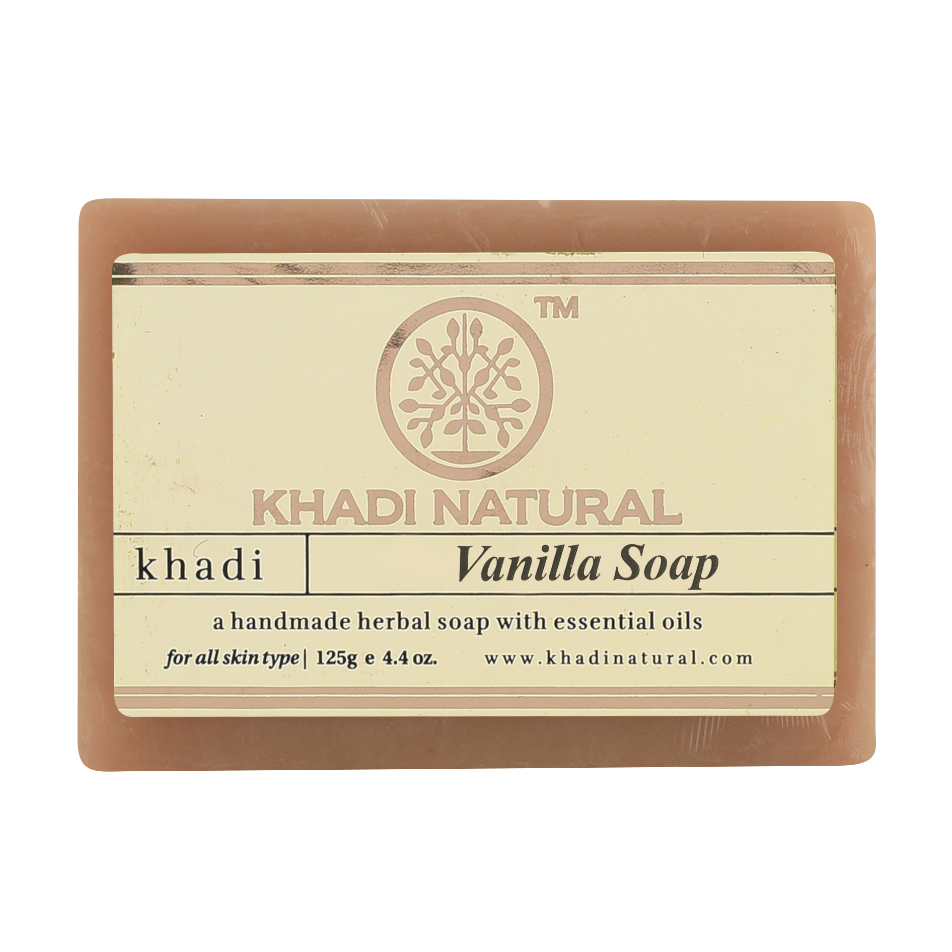 VANILLA Handmade Herbal Soap With Essential Oils, Khadi Natural (ВАНИЛЬ Мыло ручной работы с эфирными маслами, Кхади), 125 г.